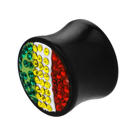 5/8G Crystal Rasta Saddle Plug