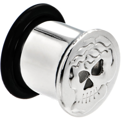 00G Stainless Steel Single Flare Skull Plug