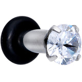 8G Stainless Steel Clear Cubic Zirconia Single Flare Plug Set