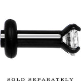 10G Black Clear Cubic Zirconia Plug