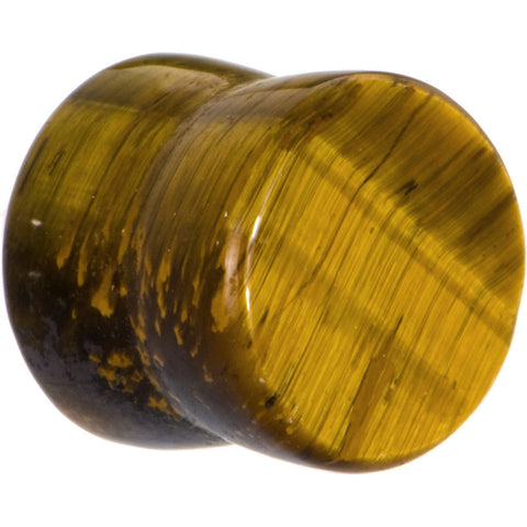 00G Tiger Eye Semi Natural Stone Saddle Plug