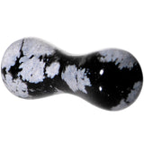 8G Obsidian Snowflake Natural Stone Saddle Plug Set
