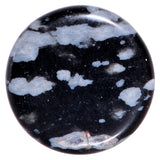 0G Obsidian Snowflake Natural Stone Saddle Plug Set