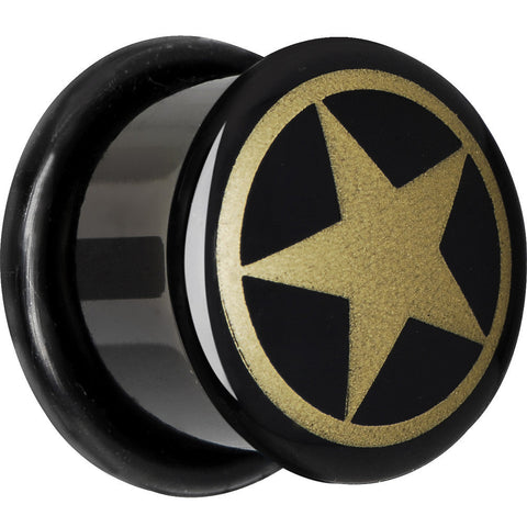 9/16 Anodized Titanium Gold Star Plug