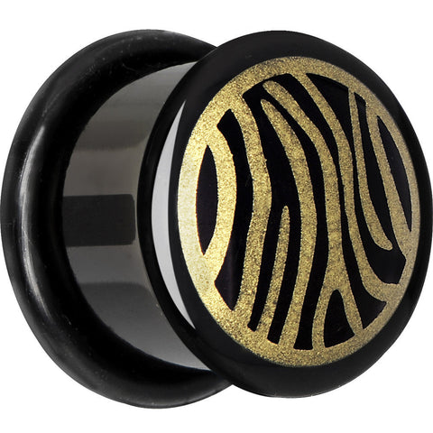 9/16 Anodized Titanium Gold Animal Print Plug