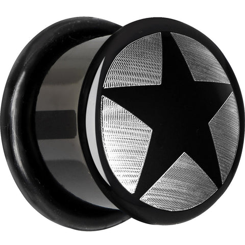 9/16 Anodized Titanium Silver Star Plug