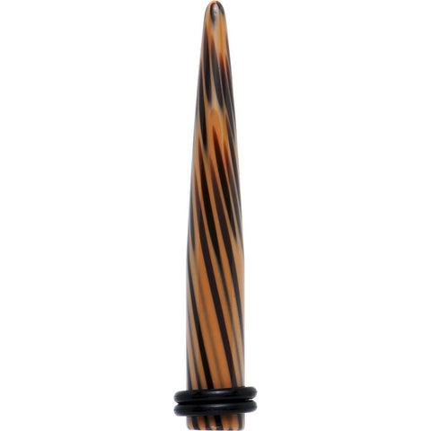 Black Brown Animal Print Acrylic Taper 2G to 00G