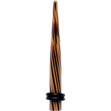 Black Brown Animal Print Acrylic Taper 2G to 00G