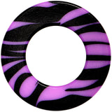 00G Purple Black Acrylic Zebra Striped Screw Fit Tunnel Plug Set
