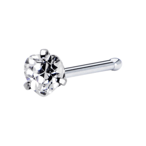 20G Clear Heart Cubic Zirconia Nose Bone