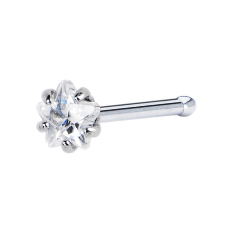 20G Clear Star Cubic Zirconia Nose Bone
