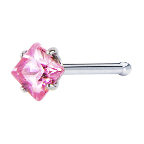 20G Pink Diamond Cubic Zirconia Nose Bone