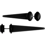 Black Acrylic Straight Taper Cheater Plug Set