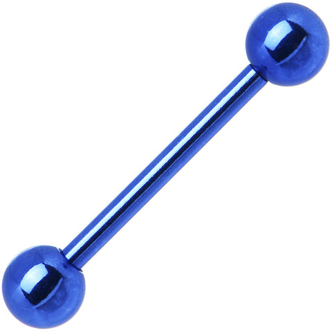 Blue Electro Titanium Barbell Tongue Ring