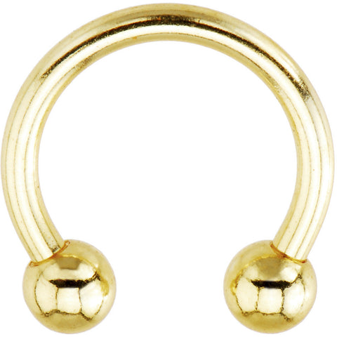 14G 7/16 Gold Tone Electroplate Horseshoe Circular Barbell