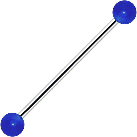 Blue Glow in the Dark Industrial Barbell 31mm