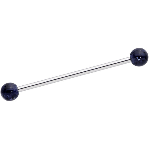 Black Glitter Industrial Barbell 31mm