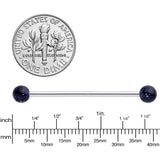 Black Glitter Industrial Barbell 31mm