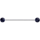 Black Glitter Industrial Barbell 31mm