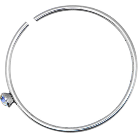 22G Stainless Steel Aurora Gem Open Nose Hoop