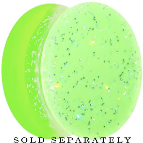 18mm Green Neon Glitter Saddle Plug