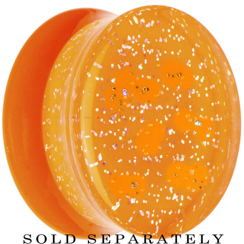 18mm Orange Neon Glitter Saddle Plug