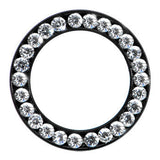 9/16 Black Anodized Titanium Clear Gem Screw Fit Tunnel Set