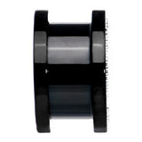 9/16 Black Anodized Titanium Clear Gem Screw Fit Tunnel Set