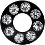 4G Black Anodized Clear Gem Go Glam Screw Fit Tunnel Plug Set