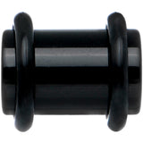 0G Black Acrylic Straight Plug Set