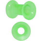 4G Thin Flexible Green Silicone Double Flare Tunnel Plug Set