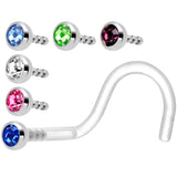 18G Bioplast CZ Nose Ring Pack Set