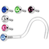 18G Bioplast CZ Nose Ring Pack Set