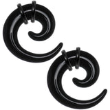 0G Black Acrylic Spiral Taper Set