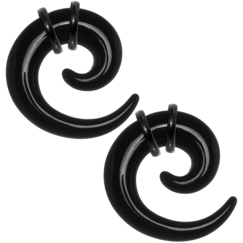 0G Black Acrylic Spiral Taper Set