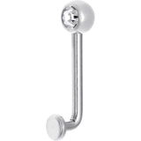 14G 5mm Clear Gem Vertical Hood Piercing -1/2 2.5mm Rise