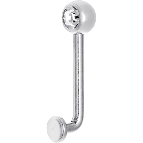 14G 5mm Clear Gem Vertical Hood Piercing -1/2 2.5mm Rise