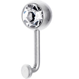 14G 8mm Clear Gem Vertical Hood Piercing -3/8 2mm Rise