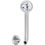 14G 5mm Clear Gem Vertical Hood Piercing -7/16 2mm Rise