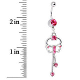 Butterfly Wishes Pink CZ Belly Ring