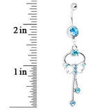 Butterfly Wishes Blue CZ Belly Ring