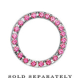 9/16 Stainless Steel Pink Gem Screw Fit Tunnel