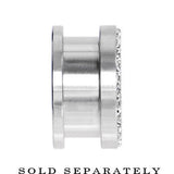 00G Stainless Steel Clear Gem Screw Fit Tunnel