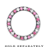 26mm Stainless Steel Pink Clear Gem Screw Fit Tunnel