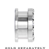 18mm Stainless Steel Black Clear Gem Screw Fit Tunnel