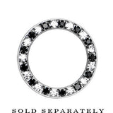 18mm Stainless Steel Black Clear Gem Screw Fit Tunnel