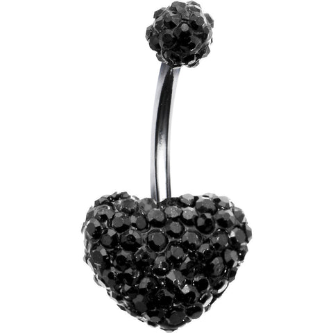 Black Romance Heart Crystal Evolution Belly Ring