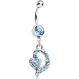 Aqua Gem Dynamic Heart Belly Ring
