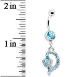 Aqua Gem Dynamic Heart Belly Ring