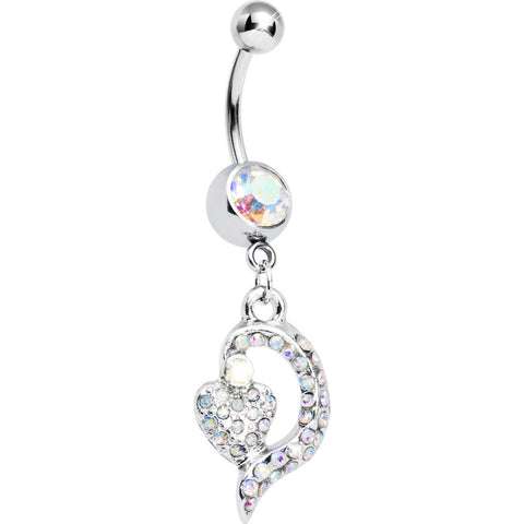 Aurora Gem Dynamic Heart Belly Ring
